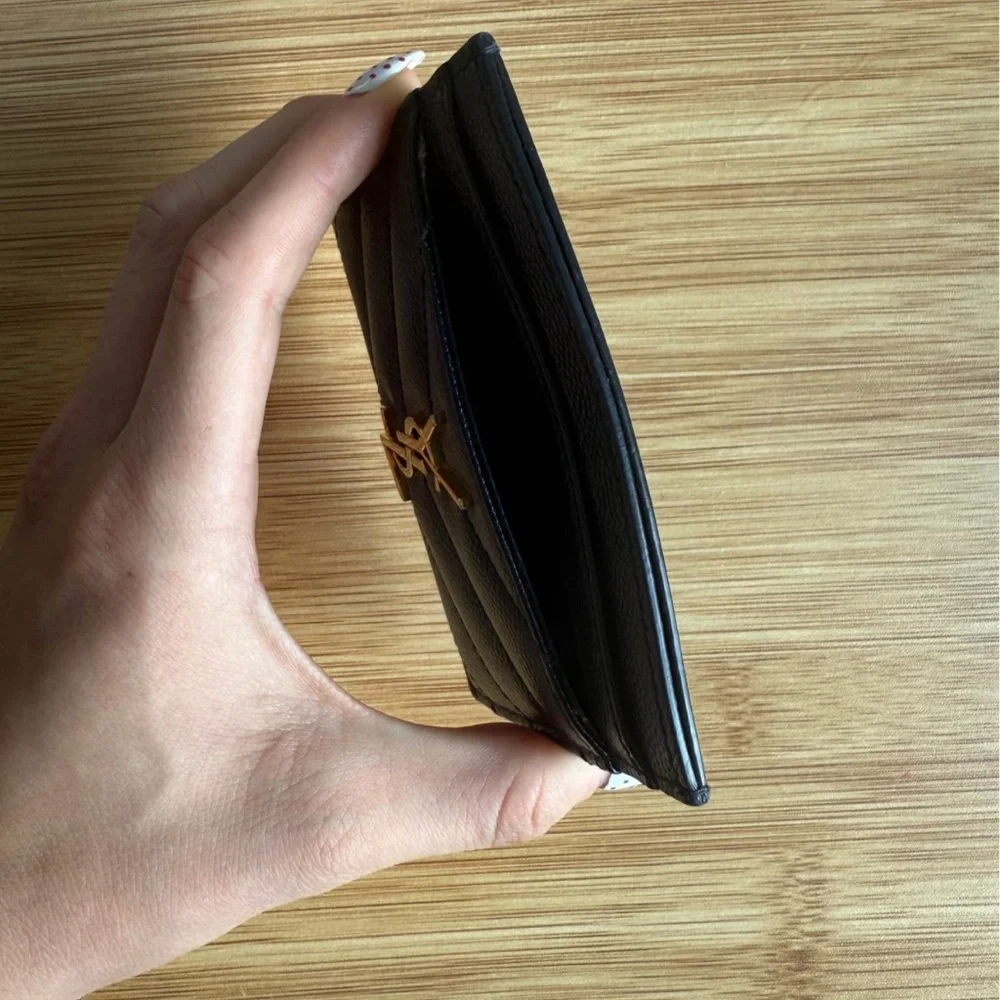 YSL Cassandre Matelasse Card Case in Grain De Poudre Embossed Leather - Picture 7 of 14